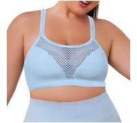 Soutien-gorge à couverture complète avec bonnets souples pour femme, couleur unie, bretelles de sport, grande taille, à armatures, sans couture, confortable, respirant, BU1., 4XL