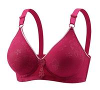 Soutien-gorge à couverture complète avec bonnets souples pour femme - Soutien-gorge sans armatures - Grande taille - Confortable - Respirant - Sans couture - Confortable, bordeaux, 100B