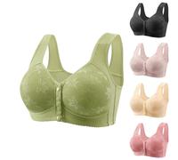 Soutien-gorge à fermeture avant grande taille en coton avec fermeture à l'avant - Large sangle sans fil - Soutien-gorge doux pour tous les jours - Bralettes sans couture - Sous-vêtements élégants