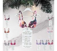 Soutien-Gorge à Motif Floral Multicolore, Ornement à Suspendre pour Soutien-Gorge d'ami, Un Bon ami est comme Un Bon Soutien-Gorge, Ornement de Noël, Pendentif d'amitié en Bois (#D)