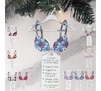 Soutien-Gorge à Motif Floral Multicolore, Ornement à Suspendre pour Soutien-Gorge d'ami, Un Bon ami est comme Un Bon Soutien-Gorge, Ornement de Noël, Pendentif d'amitié en Bois (#A)