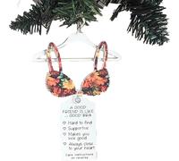 Soutien-Gorge à Motif Floral Multicolore, Un Bon ami est comme Un Bon Soutien-Gorge, Pendentif en Bois, Ornement de Noël d'amitié, Soutien-Gorge de Noël, Cadeau Amusant pour Adultes, Amie (F)