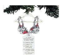 Soutien-Gorge à Motif Floral Multicolore, Un Bon ami est comme Un Bon Soutien-Gorge, Pendentif en Bois, Ornement de Noël d'amitié, Soutien-Gorge de Noël, Cadeau Amusant pour Adultes, Amie (C)