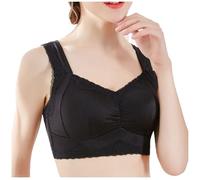 Soutien-Gorge À Poche sans Fil for Mastectomie Soutien-Gorge Post-Chirurgical Prothèse Mammaire for Femme Poche Sports Quotidien Tous Les Jours Bralette (Color : Black, Size : L/Large)