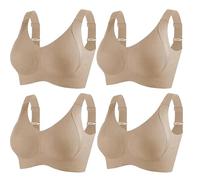 Soutien Gorge Adele-Hues, Adèle Hues Soutien Gorge, Soutien-Gorge sans Armatures Grande Taille, Push-Up Invisible (FR/ES, Alpha/Lettres, 4TG, Taille Normale, Taille Normale, Couleur Chair*4)