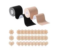 Soutien Gorge Adhesif à Bande de Seins Poitrine Invisible Auto-adhesive Boob Tape Soutien-Gorge sans Bretelles Push Up De avec 30 PCS Cache-TéTons Bricolage Breast Tape Lift Tape pour Bonnet A-E