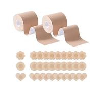Soutien Gorge Adhesif à Bande de Seins Poitrine Invisible Auto-adhesive Boob Tape Soutien-Gorge sans Bretelles Push Up De avec 30 PCS Cache-TéTons Bricolage Breast Tape Lift Tape pour Bonnet A-E