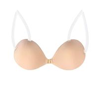 Soutien-gorge adhésif push-up dos nu autocollant pour femmes invisible soulèvement avec cache-tétons, kaki, C