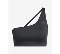 adidas Damen Optime Workout Rib One Shoulder Light Support Bra, Black, L