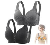 Soutien-Gorge Auto-Chauffant COLORIVER, Soutien-Gorge Coloriver Detox & Shape Power Lift, Soutien-Gorge De Levage Ionique Et De Détoxification Lymphatique (Noir + Gris,40/90)