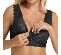 Soutien-gorge avec fermeture en dentelle sur le devant, décontracté, léger, sans fil, grande taille, lingerie pour toute saison Mon panier Afficher, Noir , L