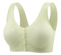 Soutien-gorge avec ouverture sur le devant pour femme - Coussin de poitrine amovible - Grande taille - Respirant - En dentelle - Soutien-gorge de sport d'entraînement, vert clair, XXL