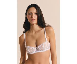 Soutien-gorge balconnet en dentelle - Mascarade - 95D - Blanc - Femme - Etam