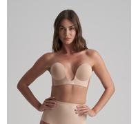 Soutien-Gorge Bandeau Adhésif Dos Nu Et Décolleté Plongeant Beige