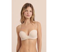 Soutien-gorge bandeau microfibre push-up bretelles amovibles - Pure Fit - 95A - Beige - Femme - Etam