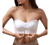 Soutien Gorge Bandeau Push Up, sans Bretelles Soutien Gorge Ouvert Devant,Soutien Gorge Dos Nu Invisible Décontractée de Couleur Unie Sexy Respirant Confortable de Mode Soutien-Gorge