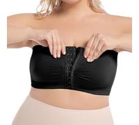 Soutien Gorge Bandeau Sans Armature Chair Bretelles Transparentes Femme Dos Nu Invisible Minimisateur Pour Forte Poitrine Bretelle Grande Taille Soutiens-Gorge Classiques Avec Adhesif Le noir L