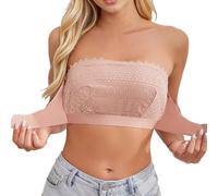 Soutien Gorge Bandeau sans Armature Soutif Dos Nu Invisible Push Up Rembourré Strapless Bra for Women Front Closure Minimisateur pour Forte Poitrine Bretelles Bretelle Femme Scotch