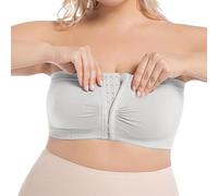 Soutien Gorge Bandeau Soutiens-Gorge Femme Bustier Push Up Bra Top Poitrine Tombante Soutien-Gorge Dos Nu sans Armature Invisible Couleur Peau Bretelles Bretelle Amovible Classiques Rembourré Blanc S