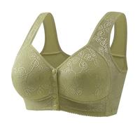 Soutien-gorge boutonné décontracté et respirant pour femme, sous-vêtement sans anneau en acier, pour collecter et ajuster le BHS Label Mark, vert, 44