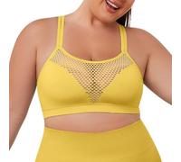 Soutien Gorge Brassiere Femme Couture Bralette Forte Poitrine Comfortable Armature Grande Taille Generous Soutiens Classique de Grandes Tailles Confortable Yoga Activités Physiques (Yellow, XXXXL)