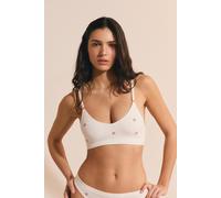 Soutien-gorge brassière sans coutures en coton biologique - Amande Bloom - L - Ecru - Femme - Etam
