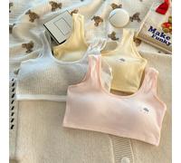 Soutien-gorge camisole sans couture pour adolescentes, convient aux élèves du collège et du lycée, soutien-gorge de sport pour la poitrine en développement 12Y,13YUnicoloreMélange coton