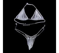 Soutien-Gorge chaîne Collier Harnais Lingerie sous-vêtements String Ensemble pour Femmes Cristal Corps Taille chaîne Culotte Bijoux