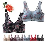 Soutien-Gorge Confort rafraîchissant en Soie glacée, Soutien-Gorge correcteur de Posture pour Personnes âgées, Soutien-Gorge Bralette Push-up Confortable sans Armatures (B+S,XXL)