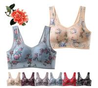 Soutien-Gorge Confort rafraîchissant en Soie glacée, Soutien-Gorge correcteur de Posture pour Personnes âgées, Soutien-Gorge Bralette Push-up Confortable sans Armatures (B+F,4XL)