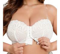 Soutien-gorge confortable pour femme avec bretelles transparentes, grande taille, fermeture avant, lingerie pour toutes les saisons, sous-vêtements polyvalents et élégants pour les loisirs vêtements