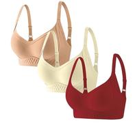 Soutien-gorge confortable pour femme avec décolleté en V profond sans gelée, poitrine fine et grande taille, soutien-gorge confortable pour femme, violet, XXL