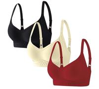Soutien-gorge confortable pour femme avec décolleté en V profond sans gelée, poitrine fine et grande taille, soutien-gorge confortable pour femme, bleu, 3XL