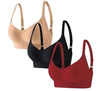 Soutien-gorge confortable pour femme avec décolleté en V profond sans gelée, poitrine fine et grande taille, soutien-gorge confortable pour femme, bordeaux, 3XL