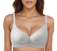 Soutien-gorge confortable pour tous les jours - Support souple - Trois lettres - Tendance - Bonnet fixe - Sans anneau en acier - Soutien-gorge arrière en forme de U pour un usage quotidien, gris, XL