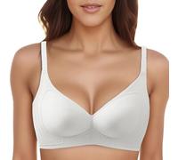 Soutien-gorge confortable pour tous les jours - Support souple - Trois lettres - Tendance - Bonnet fixe - Sans anneau en acier - Soutien-gorge arrière en forme de U pour un usage quotidien, blanc, M