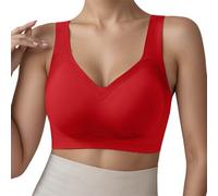 Soutien-gorge confortable sans couture pour une couverture complète, soutien-gorge t-shirt sans armatures avec soutien pour un usage quotidien, rouge, 4XL