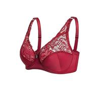 Soutien-gorge confortable sans couture sans armatures en dentelle convertible sans armatures pour femme avec bretelles et coussinets amovibles, bordeaux, 90C
