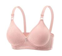Soutien-gorge confortable sans coutures pour femme, bonnets souples, maintien sans armature, pour tout le monde, sous-vêtements de t-shirt, respirant, léger en dentelle, Rose clair, 38