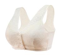 Soutien Gorge Coton Bio Sans Armature Femme Ouverture Devant Brassière Grande Taille Pas Cher Brassiere Push Up Bra Vest Couleur Unie sous-vêtements de Sport Amovibles pour Fitness Yoga Course