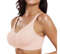 Soutien Gorge Coton Soutien Gorge sans Armature sans Couture pour Femmes Armatures Festonné Up Doux Fil Confortable True Shape Sensation Accroche Pink XXL