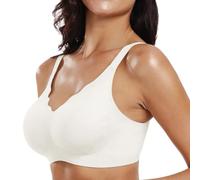 Soutien Gorge Coton Soutien Gorge sans Armature sans Couture pour Femmes Armatures Festonné Up Doux Fil Confortable True Shape Sensation Accroche White XXL