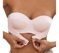 Soutien Gorge Coton Women's Comfortable Wireless Front Closure Bra for Everyday Use with Design and Transparent Straps