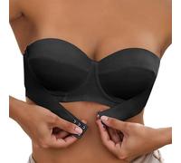 Soutien Gorge Coton Women's Comfortable Wireless Front Closure Bra for Everyday Use with Design and Transparent Straps