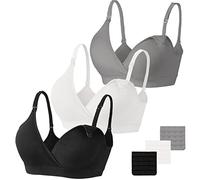 Soutien-Gorge D'Allaitement 3pcs Soutien-Gorge De Maternité Sans Fil Sans Fil Soutien-Gorge De Maternité à Col V Avec Extensions De Soutien-Gorge SuppléMentaires Allaitement Et Sommeil Pour Les Femmes