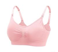 Soutien-gorge d'allaitement M-2XL à 3 crochets sans armatures, col profond, dos ouvert, sous-vêtements de maternité pour femmes enceintes (M, rose)