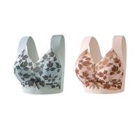 Soutien-gorge de compression grande taille gros seins montrant un soutien-gorge de petite taille mince sans armatures Soutien-gorge de compression en dentelle soutien-gorge 2PC pour femme, PK3., XXL
