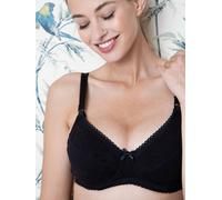 Soutien-gorge de grossesse et allaitement en coton bio et dentelle Biotiful Lace noir 90B