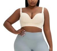 Soutien-gorge de lingerie sexy Remix avec augmentation latérale de la poitrine et ajustement anti-marques pour femmes et sous-vêtements pour femmes, beige, 125C