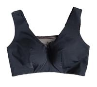 Soutien-gorge de mastectomie à couverture complète soutien-gorge de sport post-chirurgical quotidien avec poches de prothèse mammaire for femmes soutiens-gorge sans fil ( Color : Black , Size : XXXXL/